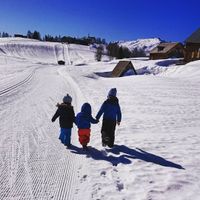 Onze drie kinderen op de Tauplitzalm